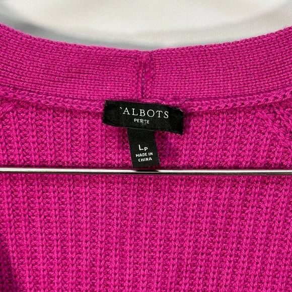 Talbots Purple Knit‎ Cardigan Sweater Large Petite - Picture 2 of 4